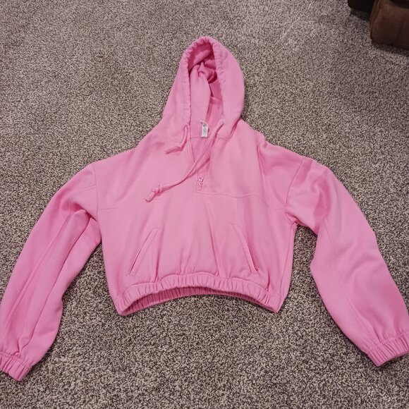 Alo yoga cropped pink half zip pullover - Picture 1 of 7